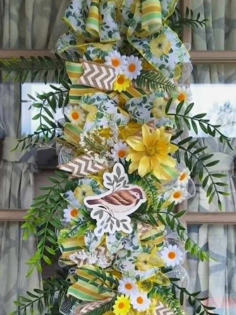 Handmade mesh ribbon swag wreath